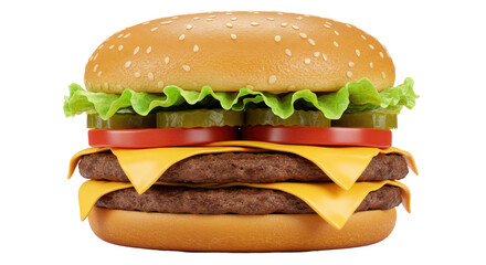 Isolated Double Cheeseburger
