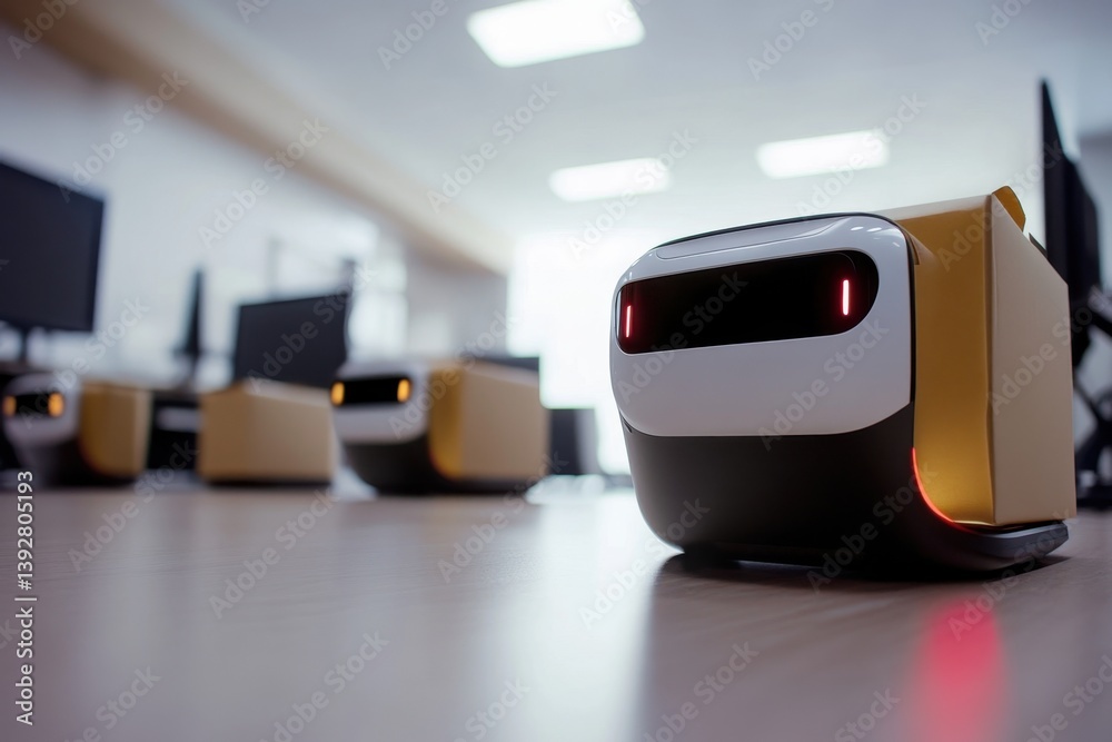Poster robots in an office environment efficiently performing tasks during work hours