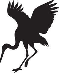 Heron Bird Silhouettes, icon, set, vector illustration