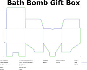 Bath Bomb Gift Box Packaging Design Template Diagram