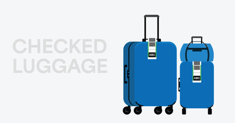 Checked Bag Luggage Travel Illustration Vector Art