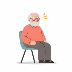 Obraz premium Happy elderly man sitting on a chair 