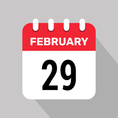 29 february calendar icon vector illustration background graphic design.