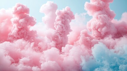 Fototapeta premium Pastel pink and blue smoke cloudscape.