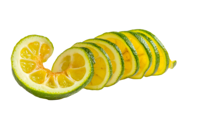 "Fresh Lime Peel on Transparent Background"