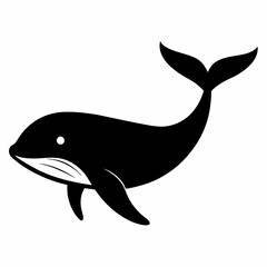 Elegant Black Whale Silhouette Vector Design