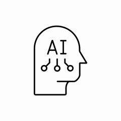 AI human brain icon vector sign
