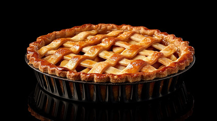 Apple Pie in a Black Background