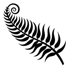 Fototapeta premium Fern leaf swirl silhouette