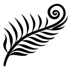 Fern leaf swirl silhouette