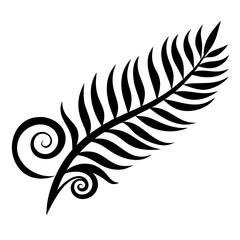 Fern leaf swirl silhouette
