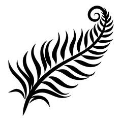 Obraz premium Fern leaf swirl silhouette