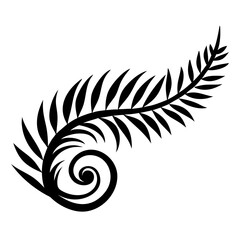 Obraz premium Fern leaf swirl silhouette