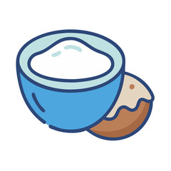  Coconut Cream Culinary Vector Illustration