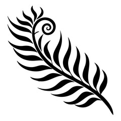 Obraz premium Fern leaf swirl silhouette