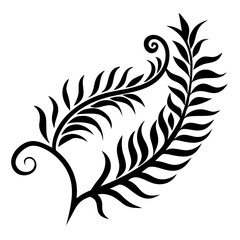 Fern leaf swirl silhouette