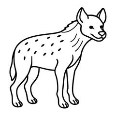 Elegant Hyena Outline Vector Illustration