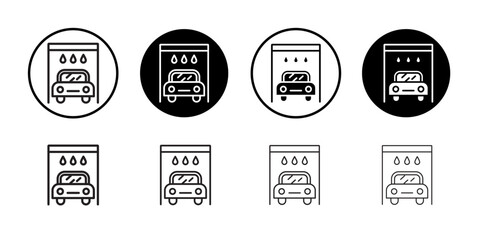 Obraz premium Car wash shop icon vector logo set collection for web app ui