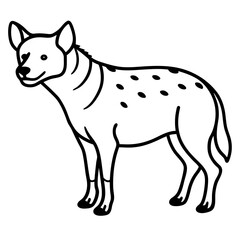 Elegant Hyena Outline Vector Illustration