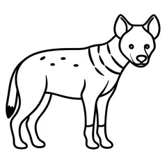 Elegant Hyena Outline Vector Illustration