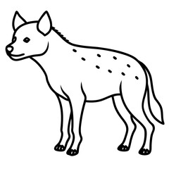Elegant Hyena Outline Vector Illustration