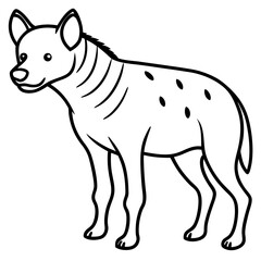 Elegant Hyena Outline Vector Illustration