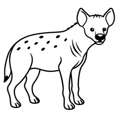 Elegant Hyena Outline Vector Illustration