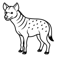 Elegant Hyena Outline Vector Illustration