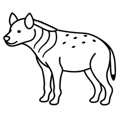 Elegant Hyena Outline Vector Illustration