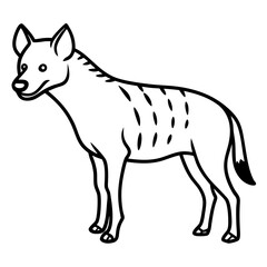 Elegant Hyena Outline Vector Illustration