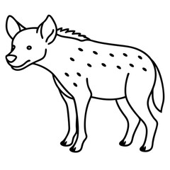 Elegant Hyena Outline Vector Illustration