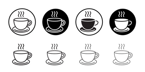 coffee cup icon vector logo set collection for web app ui