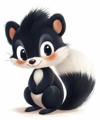 Fototapeta premium Cartoon Skunk Smiling Gracefully