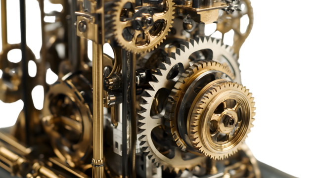 Intricate Gears Machine Close-Up View for Professional Design Projects