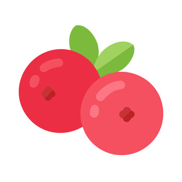 red cranberries with green leaves clip art preview