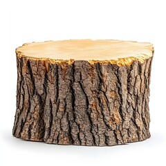 Cross-Section of a Natural Wooden Log Displaying Intricate Grain and Texture