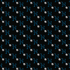 Stylized Figure Pixel Pattern - Blue Retro Design