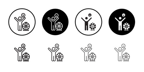 Men luck icon vector logo set collection for web app ui