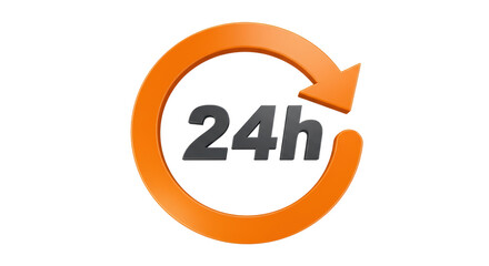 Isolated 24 Hour Service Icon