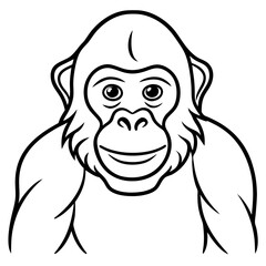 Elegant One-Line Orangutan Vector Design