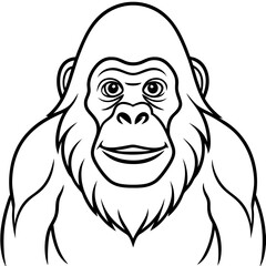 Elegant One-Line Orangutan Vector Design