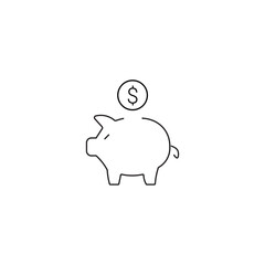 single outline icon saving related to profit and investment. with pig elements and dollar symbols. linier icon collection.  editable stroke. vector illustration.