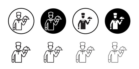 restaurant Waiter icon vector logo set collection for web app ui