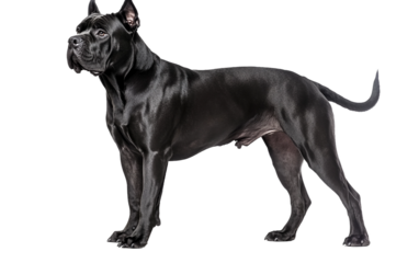 Cane Corso Standing Guard in Front of a Home with Strong Presence isolated on white background PNG