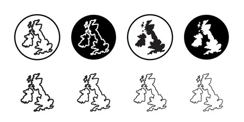 United Kingdom map icon vector logo set collection for web app ui