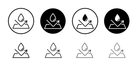 Water repellent surface icon vector logo set collection for web app ui