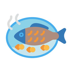 Fototapeta premium Fried Fish Graphic for Meal Ideas