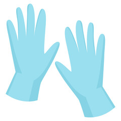 Obraz premium Illustration of Blue Disposable Gloves