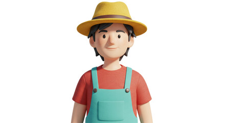 Isolated Farmer Cartoon