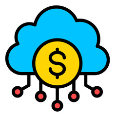 Cloud Based Business  Icon Element For Design	